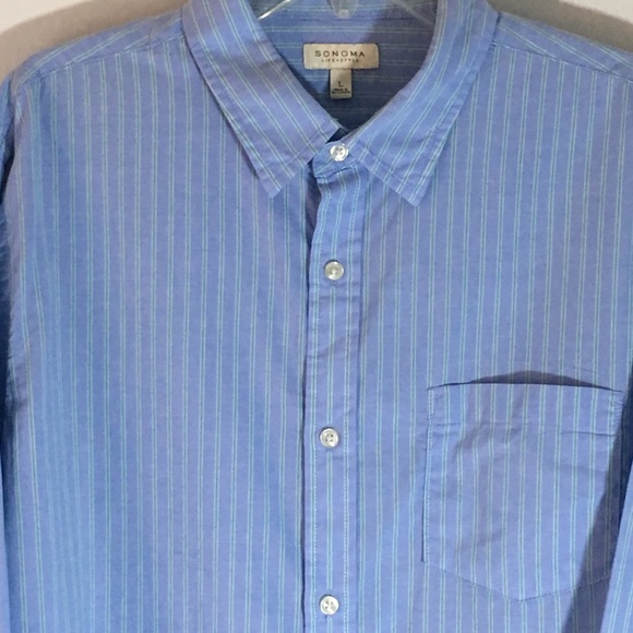 🍁Sonoma men’s blue stripe button down - Picture 1 of 7